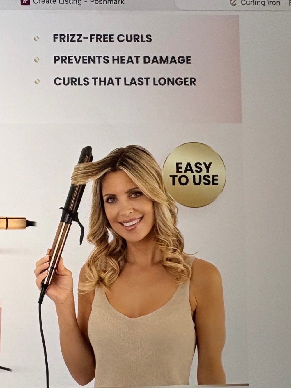 ella bella Effortlessly Glam Ceramic Hair Curling Iron ( 1.25 inch)